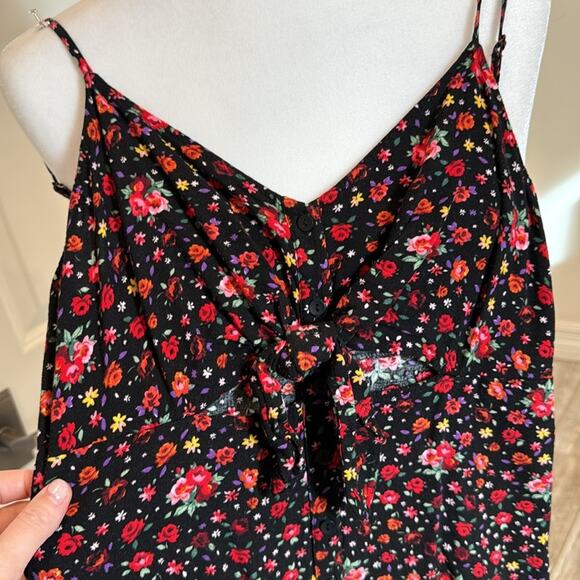 Topshop Button-Up Midi Floral Dress - Size 6 - Picture 2 of 5